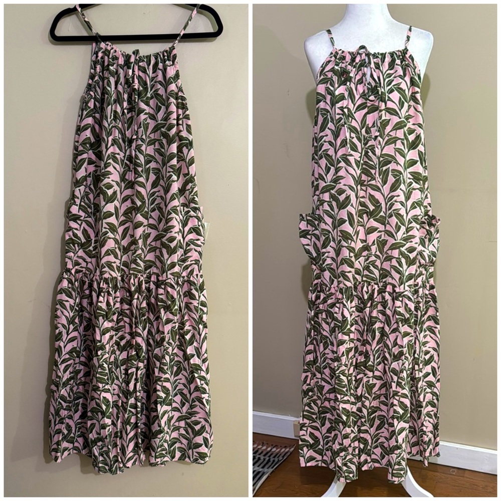 Moon River Pink Patterned Tropical Lightweight Ma… - image 1